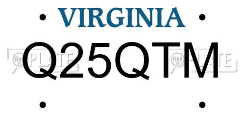 Q25QTM Virginia License Plate