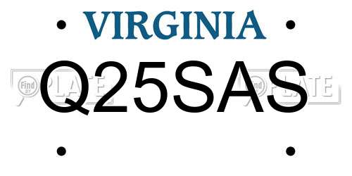 Q25SAS Virginia License Plate