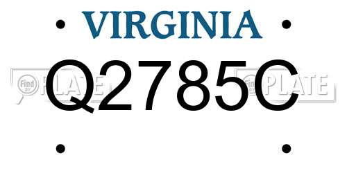 Q2785C Virginia License Plate