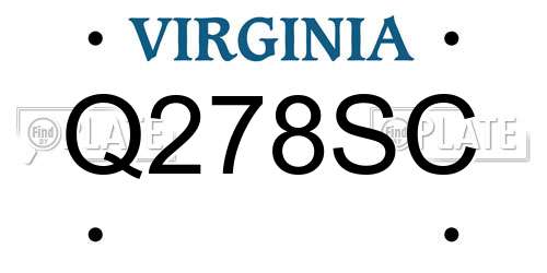 Q278SC Virginia License Plate