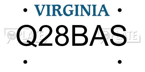 Q28BAS Virginia License Plate
