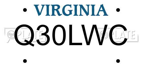Q30LWC Virginia License Plate