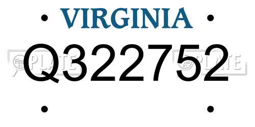 Q322752 Virginia License Plate