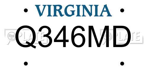 Q346MD Virginia License Plate
