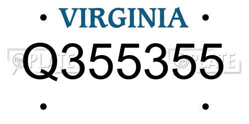 Q355355 Virginia License Plate