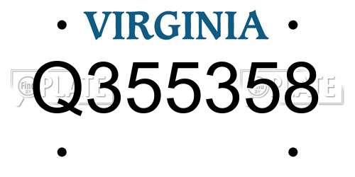 Q355358 Virginia License Plate