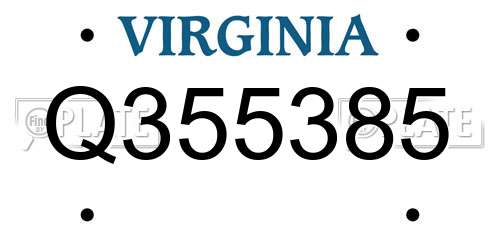 Q355385 Virginia License Plate