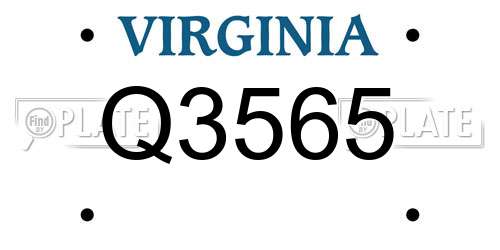 Q3565 Virginia License Plate