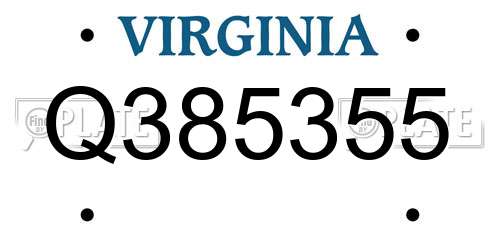 Q385355 Virginia License Plate