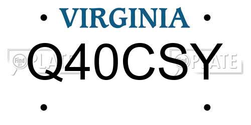 Q40CSY Virginia License Plate