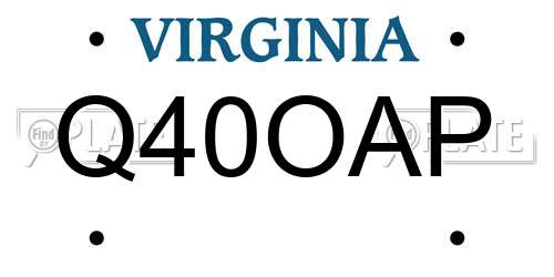 Q40OAP Virginia License Plate