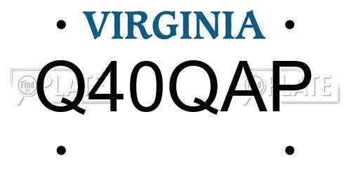 Q40QAP Virginia License Plate