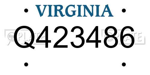Q423486 Virginia License Plate