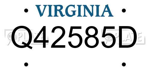 Q42585D Virginia License Plate