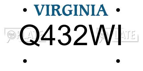 Q432WI Virginia License Plate