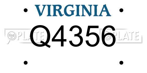 Q4356 Virginia License Plate