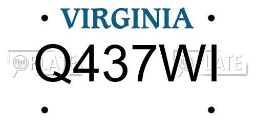 Q437WI Virginia License Plate