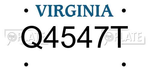 Q4547T Virginia License Plate