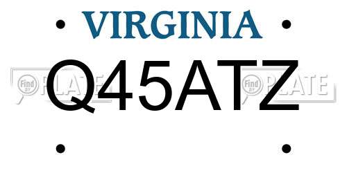 Q45ATZ Virginia License Plate