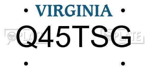 Q45TSG Virginia License Plate