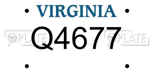 Q4677 Virginia License Plate