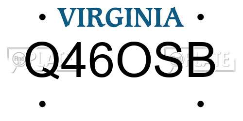 Q46OSB Virginia License Plate