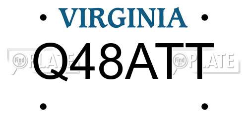Q48ATT Virginia License Plate