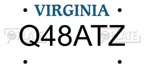 Q48ATZ Virginia License Plate