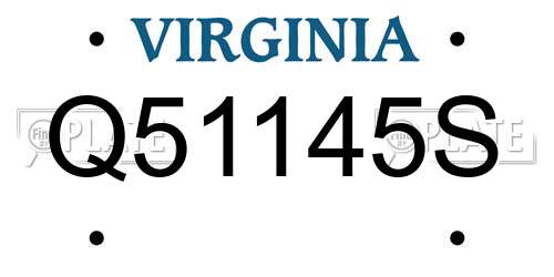 Q51145S Virginia License Plate