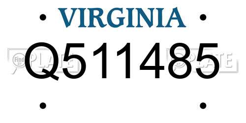 Q511485 Virginia License Plate