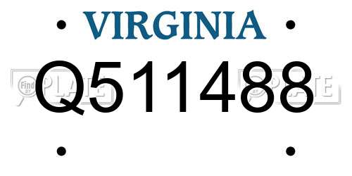 Q511488 Virginia License Plate