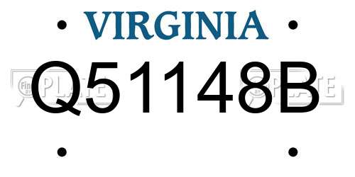 Q51148B Virginia License Plate