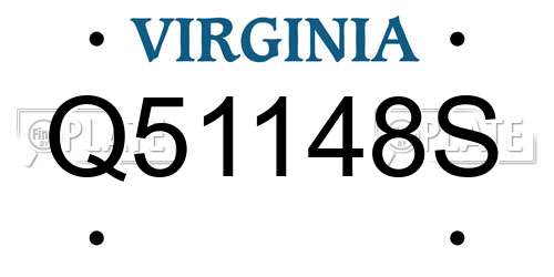 Q51148S Virginia License Plate