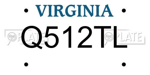 Q512TL Virginia License Plate