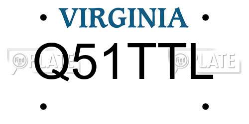 Q51TTL Virginia License Plate