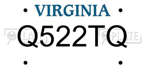 Q522TQ Virginia License Plate