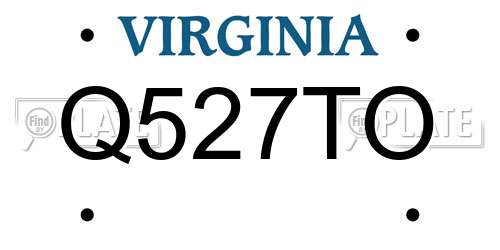 Q527TO Virginia License Plate