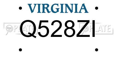 Q528ZI Virginia License Plate