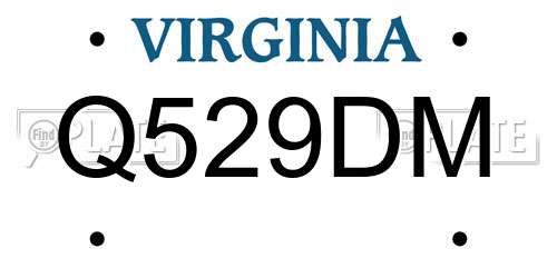 Q529DM Virginia License Plate
