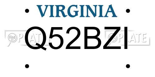 Q52BZI Virginia License Plate