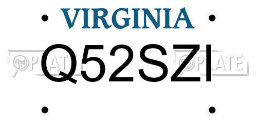 Q52SZI Virginia License Plate