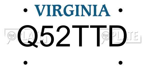 Q52TTD Virginia License Plate