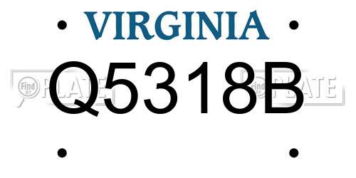 Q5318B Virginia License Plate