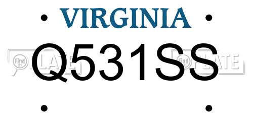 Q531SS Virginia License Plate
