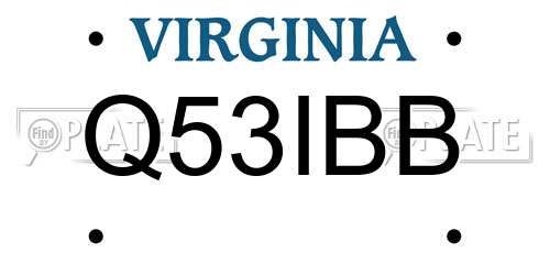 Q53IBB Virginia License Plate
