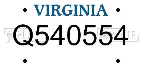 Q540554 Virginia License Plate
