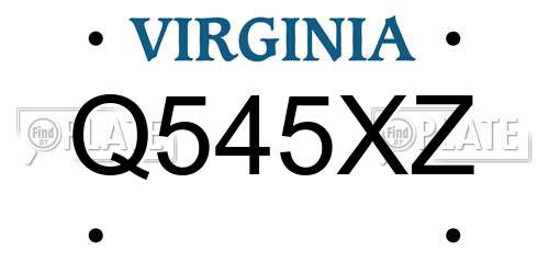 Q545XZ Virginia License Plate
