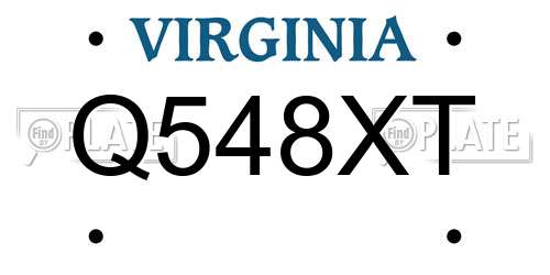 Q548XT Virginia License Plate