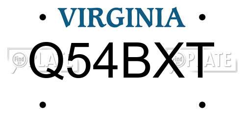 Q54BXT Virginia License Plate