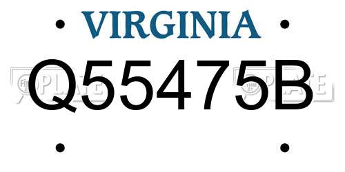 Q55475B Virginia License Plate